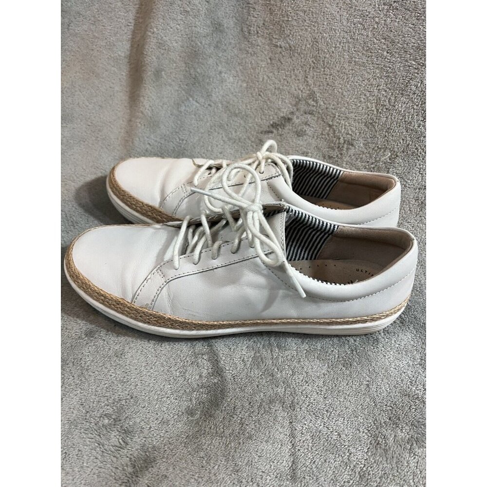 Clarks Collection Women’s 9 Marie Sneakers Sailing White Leather Shoes Beachy - Picture 6 of 10